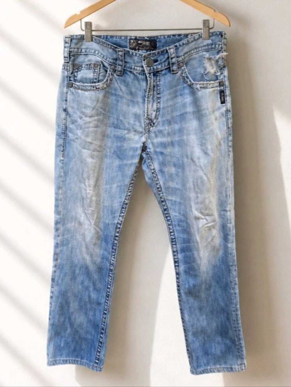 Silver Jeans Light Blue Men's Washed Jeans #JEA2